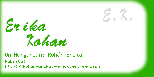 erika kohan business card
